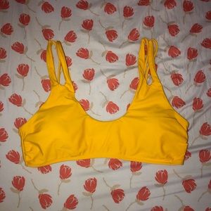 No Boundaries Yellow Double Strap Bikini Top Large